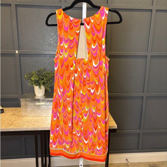 Trina Turk Womens Macee Cut Out Back Sheath Orange Sleeveless Retro Dress 12 - Picture 4 of 7